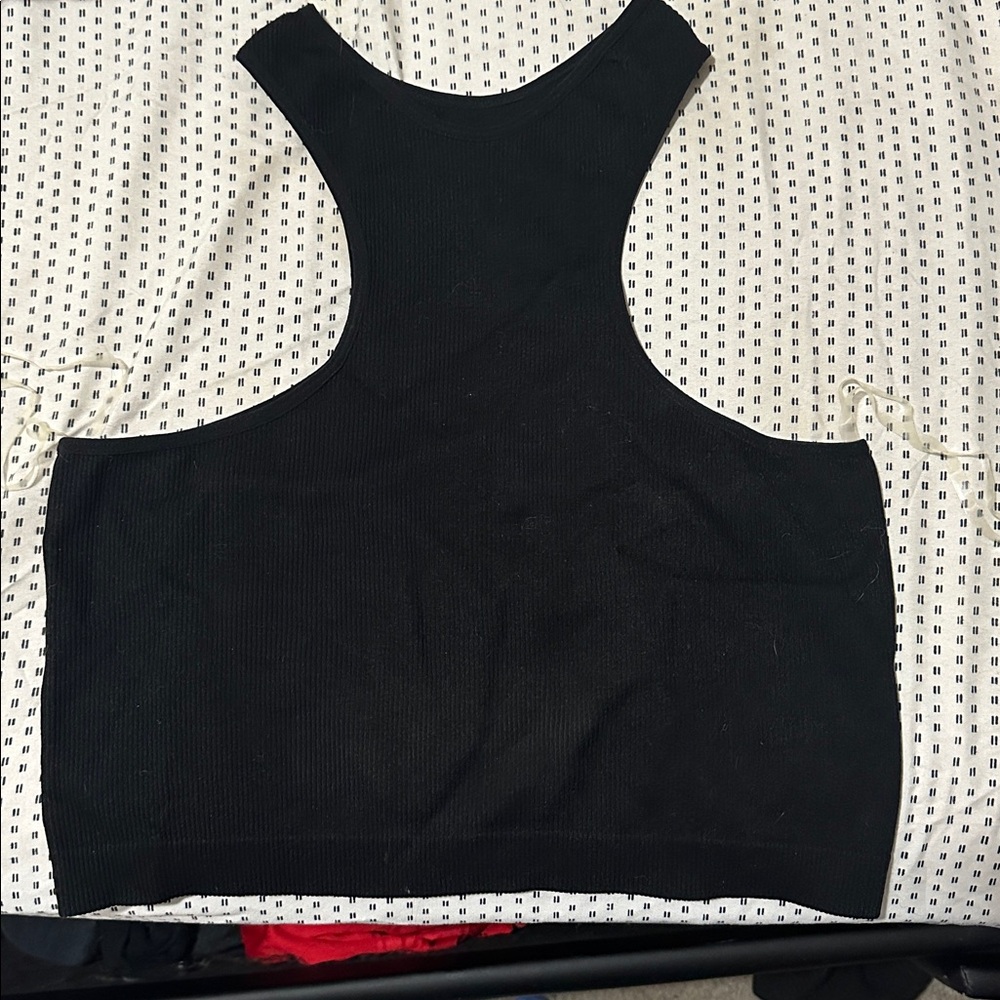 Black Racerback Crop Top
